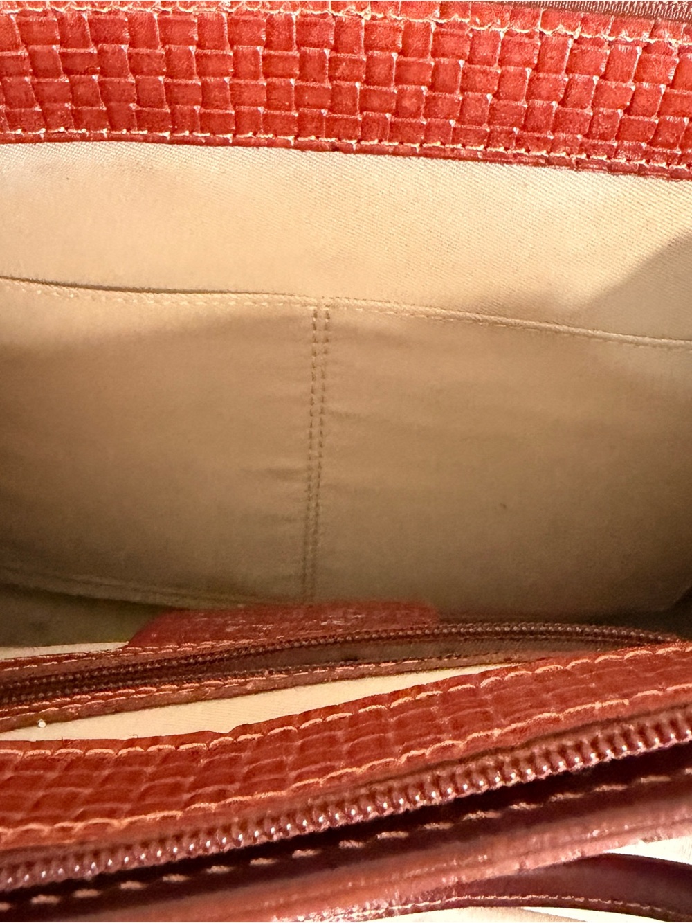 Conte di Cavour Vintage Italian Woven Leather Satchel Bag | Vera Pelle Brown - Picture 7 of 13